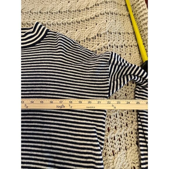 Madewell Womens Striped Mock Neck Sweater S Black & White‎ - Viscose Blend - Picture 9 of 12